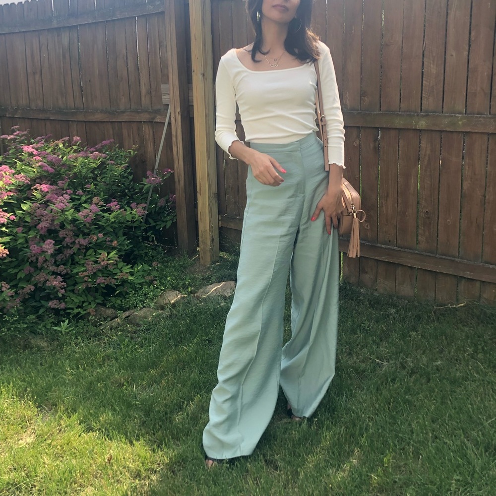 Mint high waisted wide leg trousers